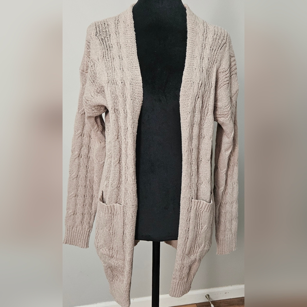 Beige Mid Length Cardigan Duster- Size S